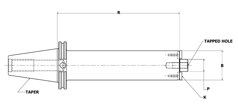 Shell Extension Drawing Metric Face Mill / Shell Mill Extensions – Precision Components